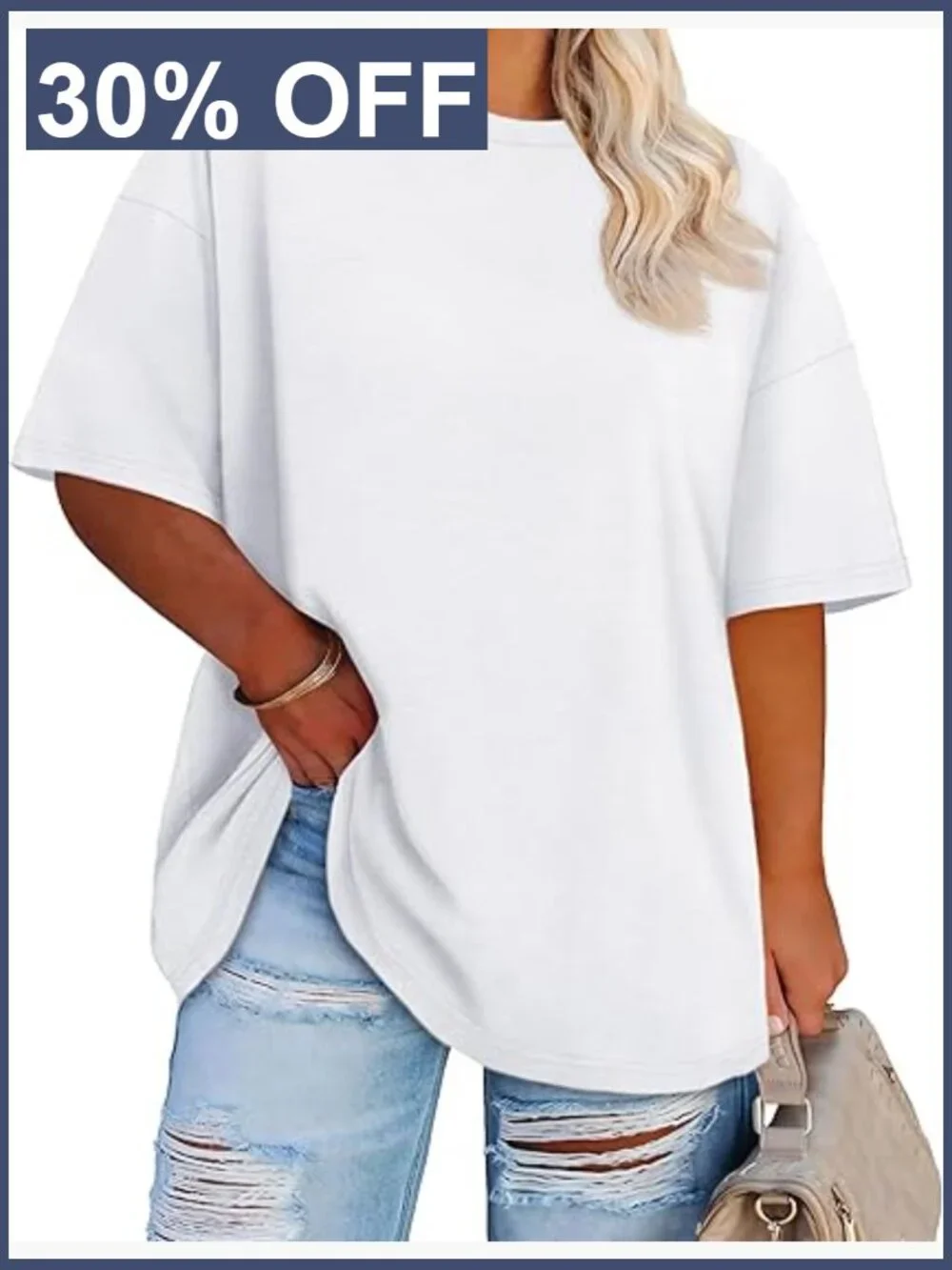 Plus Size Oversized Tshirt Loose Fit Crew Neck Short Sleeve Summer Basic Tee